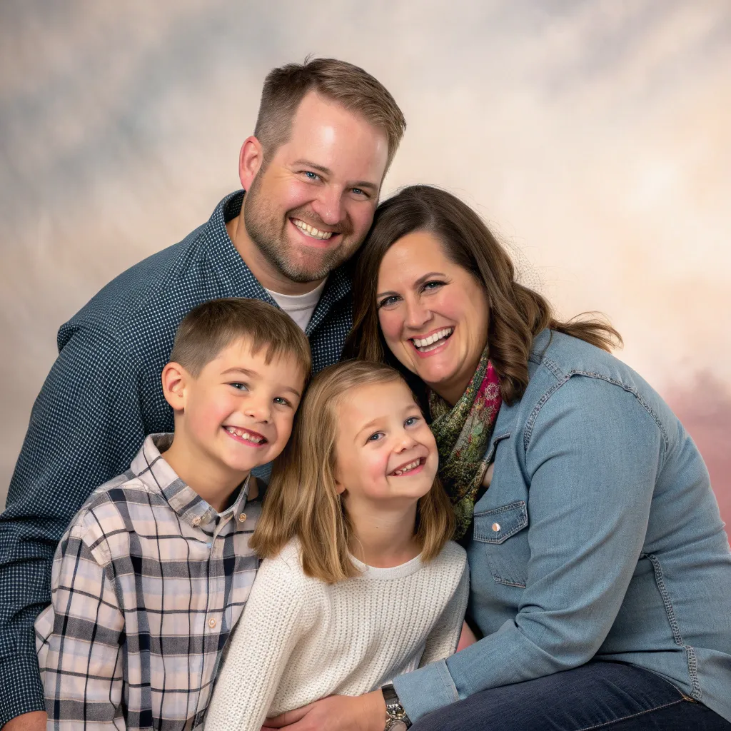 Sanders family's heartwarming portrait session at Aerlantor Photography Studio